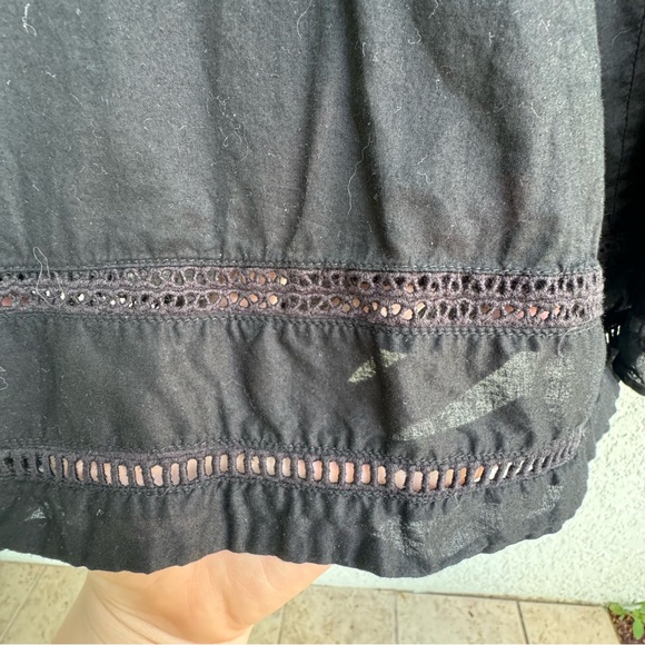 Merona 2xl lined cotton fit and flare black skater skirt smocked waist goth - Picture 2 of 6